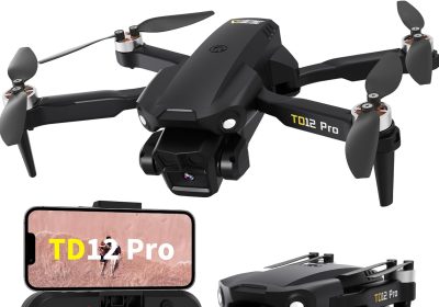 Drone con Fotocamera 4K, Droni per Adulti Livello 3 Resistenza al Vento Posizionamento Ottico Motore Brushless ESC Regolabile a 90°, Quadricottero RC Pieghevole per Principianti, TD12Pro