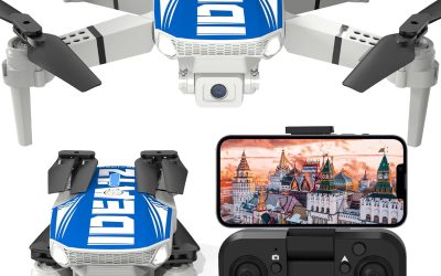 LE-IDEA IDEA12 Mini Drone with 1080P Camera, 90° Camera, Optical Flow Positioning, Headless Mode, Foldable Drone for Adults, RC Quadcopter, Blue