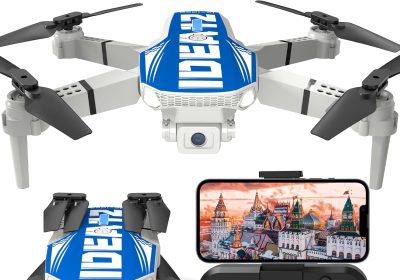 LE-IDEA IDEA12 Mini Drone with 1080P Camera, 90° Camera, Optical Flow Positioning, Headless Mode, Foldable Drone for Adults, RC Quadcopter, Blue