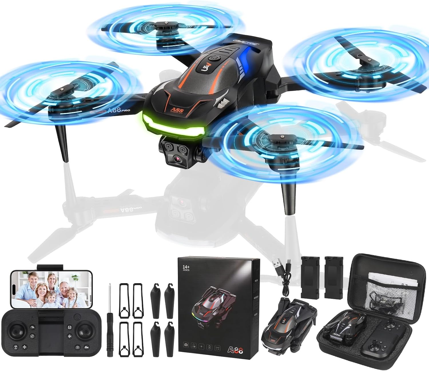 Diealles Shine Drone with 6K HD Camera for Children and Beginners – Mini Foldable with 3D Flip Design, Intelligent Shooting and Long Flight Time