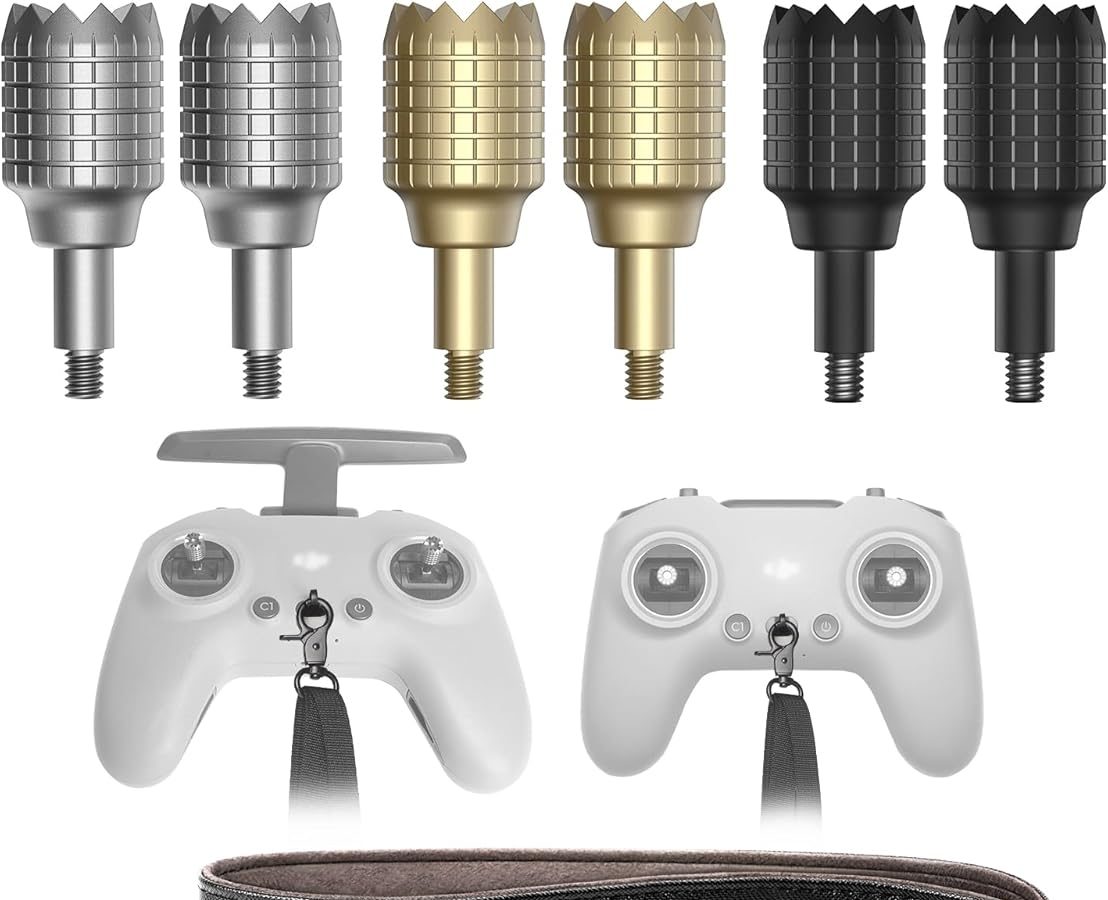 LKTOP Neck Strap + Joystick for DJI FPV 3/2 Remote Controller, Adjustable Leather Strap Replacement for DJI Avata 2/Avata/FPV Drone Accessories (1PC+3 Pairs)