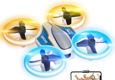 Mini Drone with 1080P HD Camera for Kids Beginners RC Quadcopter Drones with LED Lights and 3 Batteries, Toy Gift for Boys and Girls, Orange