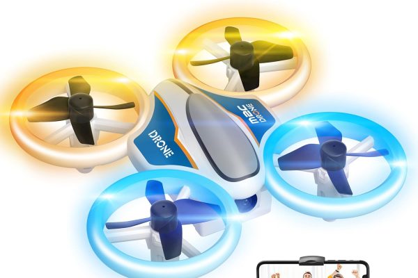 Mini Drone with 1080P HD Camera for Kids Beginners RC Quadcopter Drones with LED Lights and 3 Batteries, Toy Gift for Boys and Girls, Orange