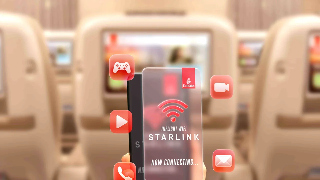 Starlink gratis, Emirates lo offrirà ai passeggeri di tutti i suoi voli