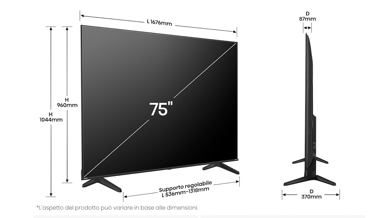 Hisense in forte ribasso: il 75 pollici 4K 2025 ora costa solo 472,42€ su Amazon