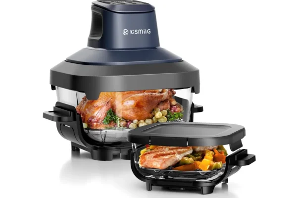 La friggitrice ad aria “panoramica” con cestello trasparente