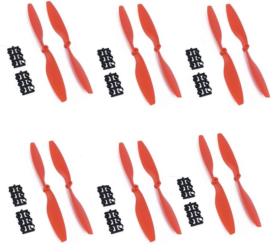 Offerta Speciale for 12PCS 1045 Elica 10in Ala for CW CCW 10X45 for DJI F450 F550 Drone for Il Fai da Te Quad-Copter Puntelli RC Lama di Ricambio (Color : Red)