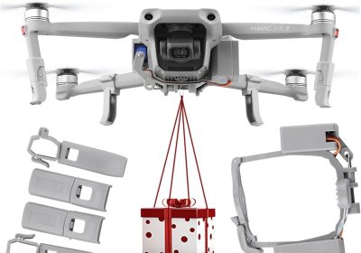 Drone Delivery Device Air Dropping Thrower Quick Release Drop Device System Kit with Drone Landing Gears for Fishing Advertising Wedding Etc. Fit for DJI MAVIC AIR 2 Drone Accessories