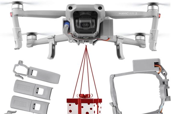 Drone Delivery Device Air Dropping Thrower Quick Release Drop Device System Kit with Drone Landing Gears for Fishing Advertising Wedding Etc. Fit for DJI MAVIC AIR 2 Drone Accessories