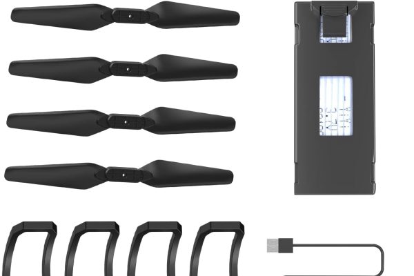 Wipkviey Drone T28 Replacement Accessory Set with Propeller Protector, Propeller Cover, Replacement Lamellae, Screwdriver, 1 x 3.7V 1200 Modular Rechargeable Li-ion Battery