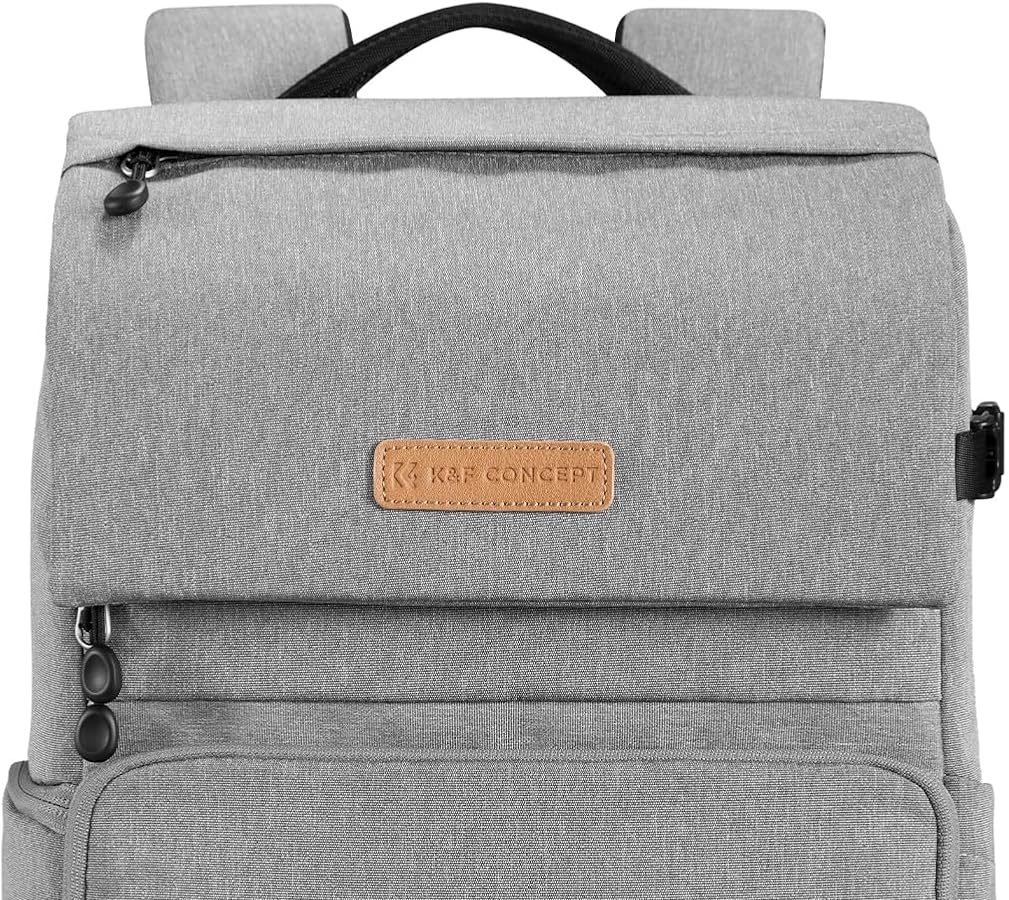 K&F CONCEPT Camera Backpack, 22L Large Capacity Camera Bags with Rain Cover 15.6″ Laptop Compartment for Camera Lens Drones