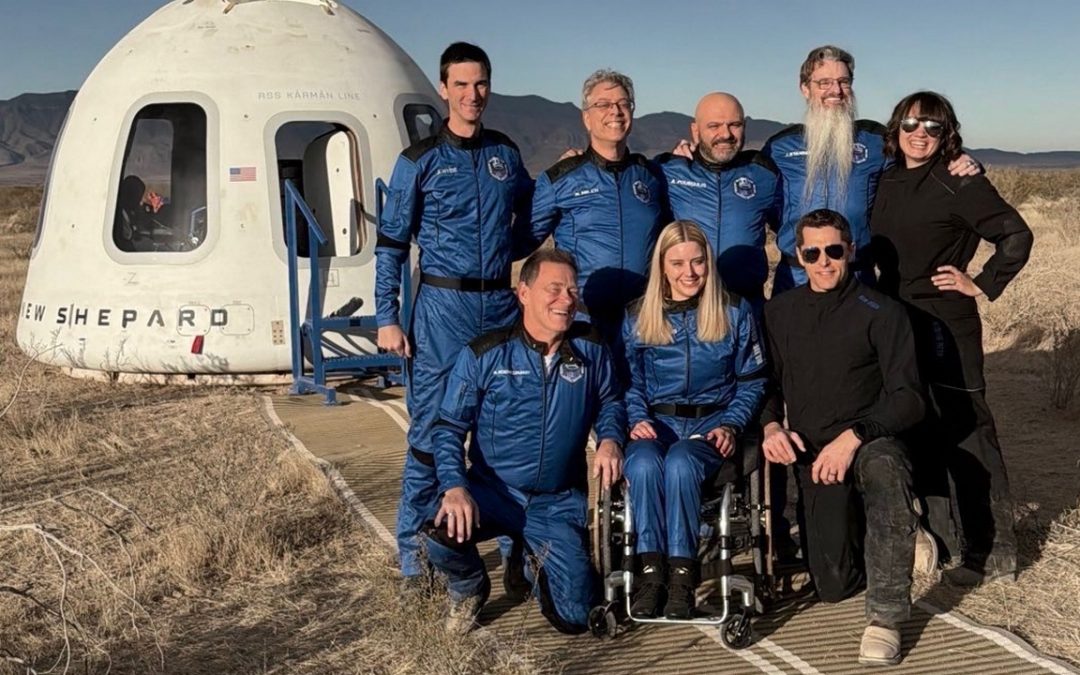 Blue Origin NS-37: successo per la missione con un passeggero in sedia a rotelle oltre la linea di Kármán