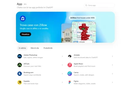 ChatGPT, un app store interno per permettere a vari servizi di interfacciarsi direttamente con il chatbot