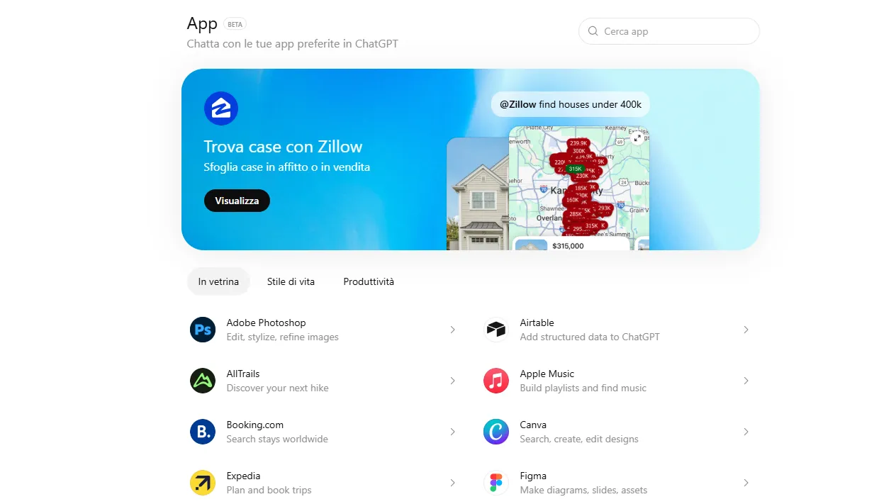ChatGPT, un app store interno per permettere a vari servizi di interfacciarsi direttamente con il chatbot