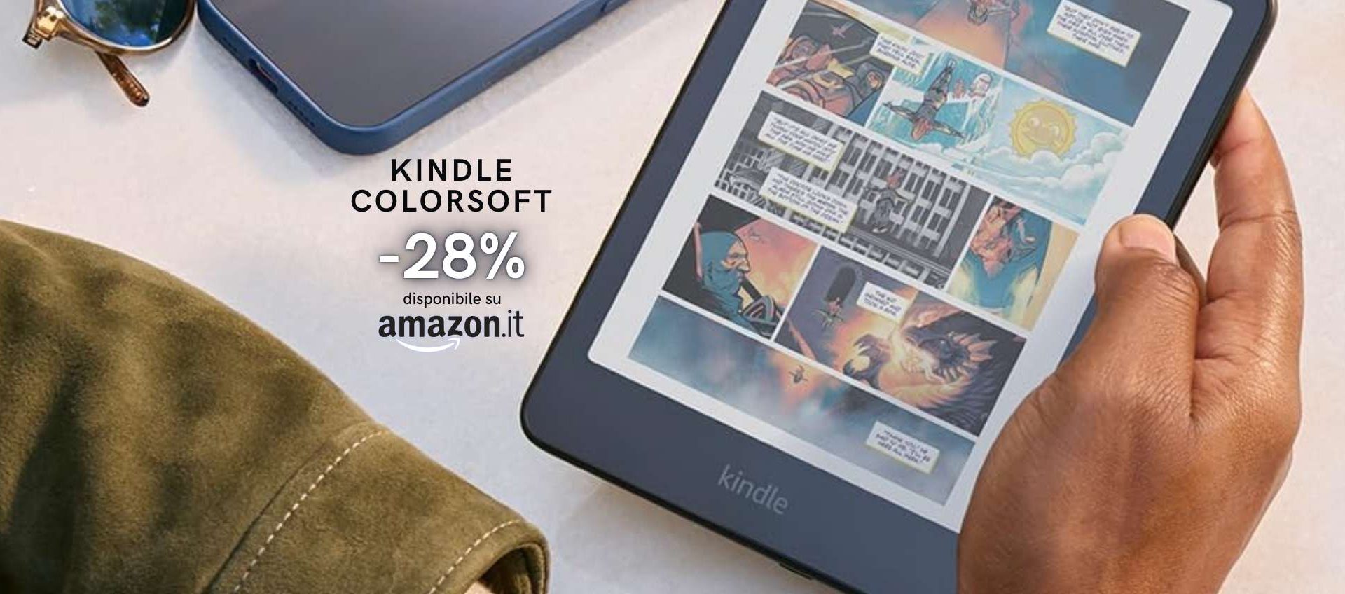 Kindle Colorsoft in offerta: letture più confortevoli