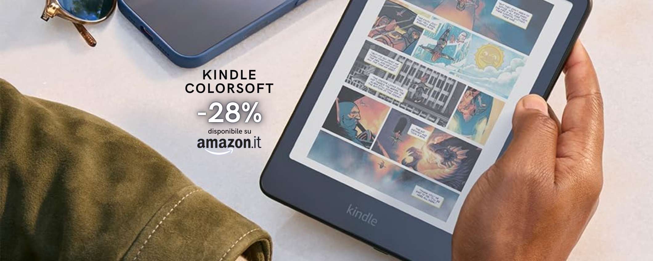 Kindle Colorsoft in offerta: letture più confortevoli