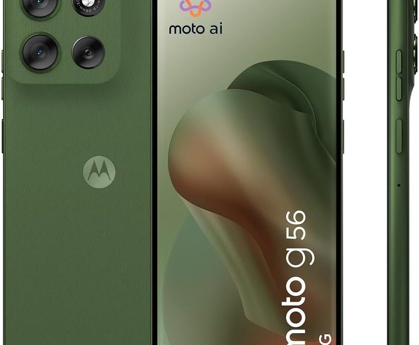 Motorola Moto G56 5G 8/256GB, 50MP Camera + Anti-Flicker Sensor, 6.72″ FHD+ 120Hz Display, 5200mAh Battery, MediaTek Dimensity 7060, Android 15, Pantone Dill