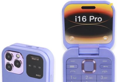 Yunir 2G Folding Mobile Phone for Elderly 1.77 Inch Screen Senior Dual SIM with Big Buttons and LED Flashlight (Purple)