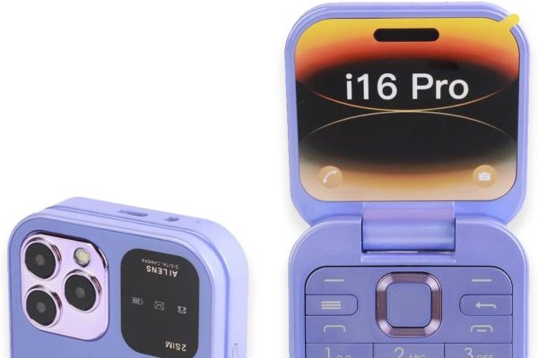 Yunir 2G Folding Mobile Phone for Elderly 1.77 Inch Screen Senior Dual SIM with Big Buttons and LED Flashlight (Purple)