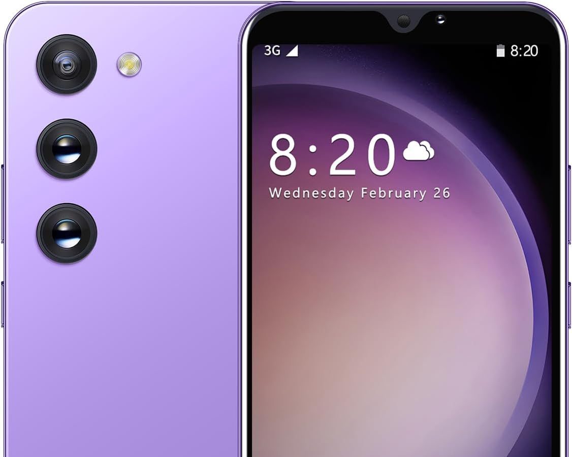 Economic Smartphone, 16GB ROM (Scalable to 128GB), 5.0 Inch IPS Display, Android 9.0 OS, Dual SIM Camera, 3G Face ID Mobile Phones (Ms23-Purple)
