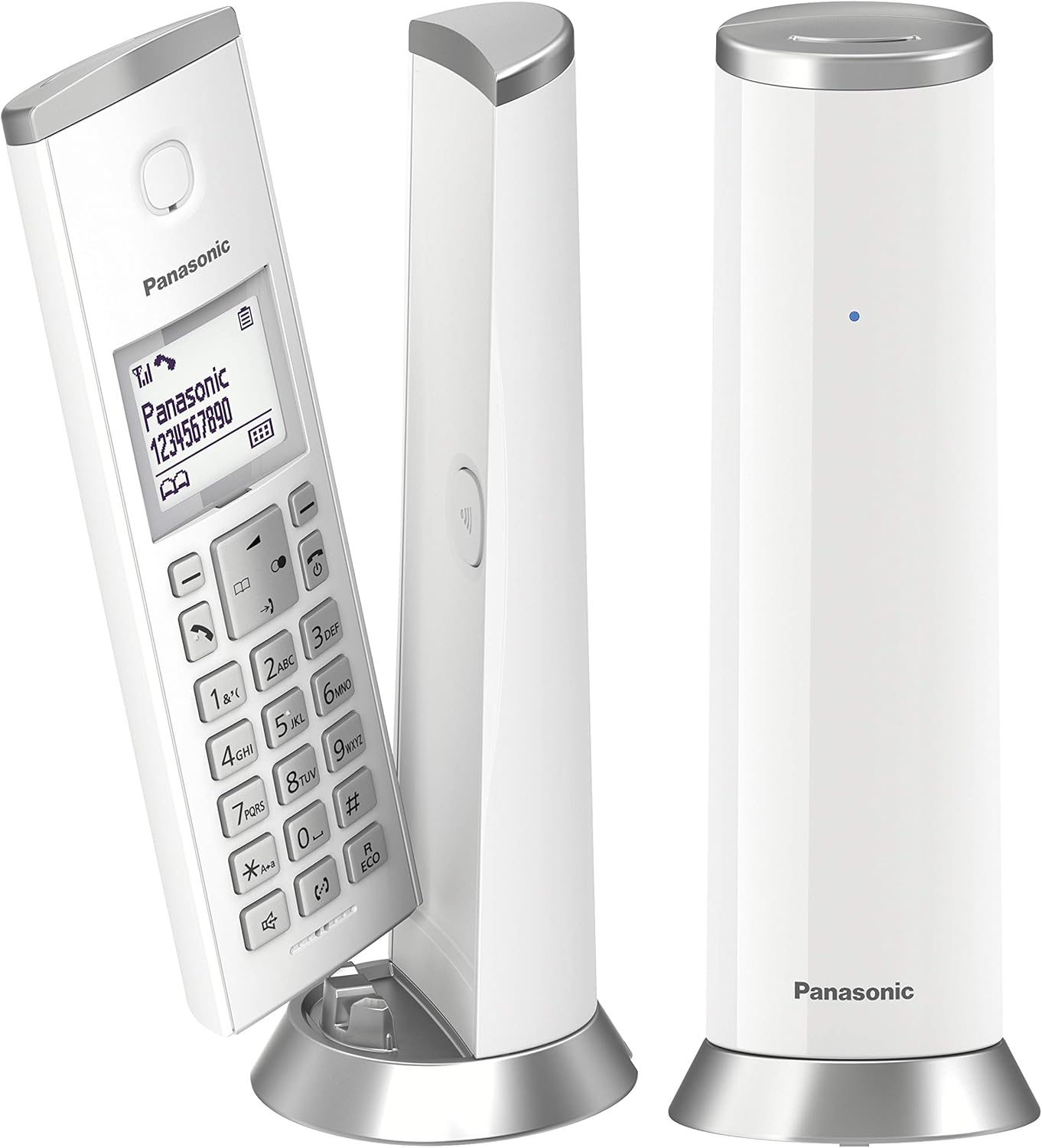 Panasonic KX-TGK212JTW Cordless DECT Telephone with 1.5″ LCD Backlight White Ringtones Unwanted Calls Eco Eco Plus White