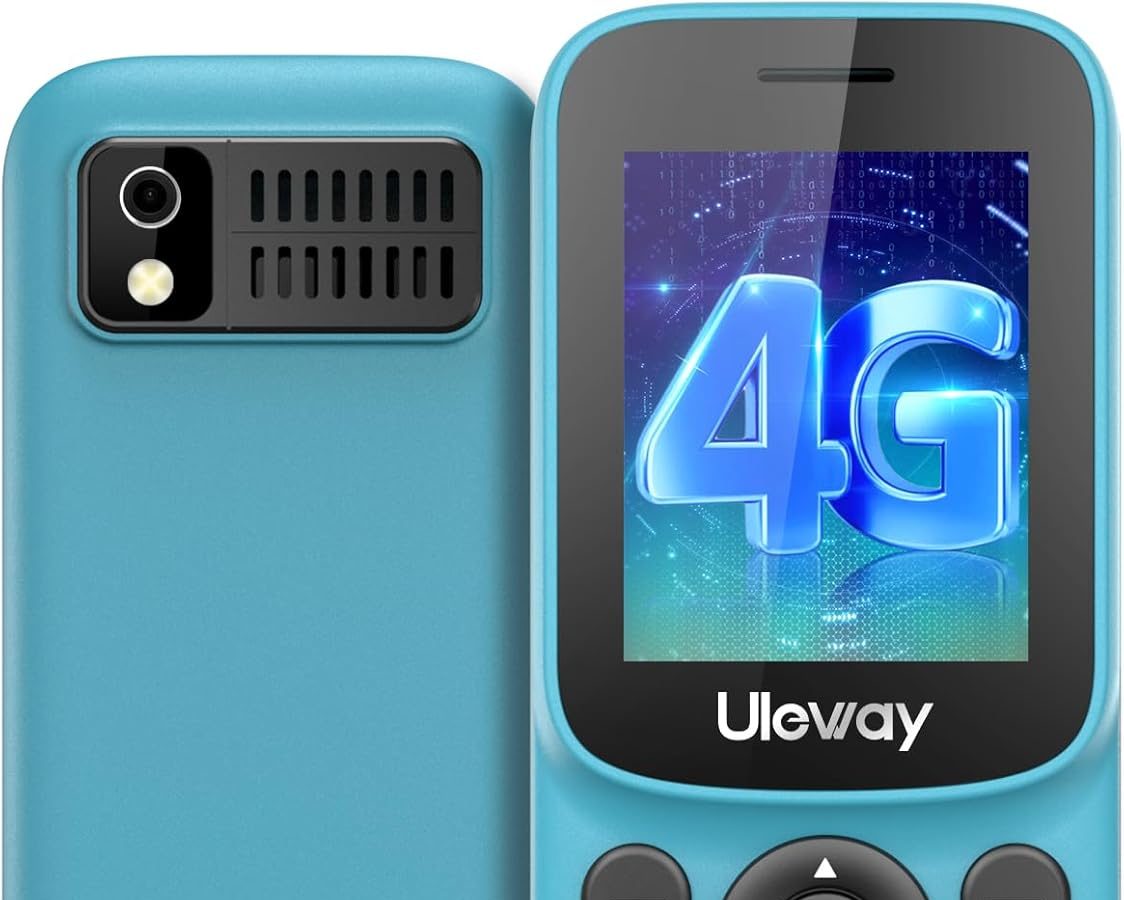 USHINING 4G SIM Free Mobile Phone with Dual Nano SIM Slot, 1.8 Inch LCD Screen, Bluetooth, 1000mAh Battery, FM Radio, Basic Cell Phone with Torch, Mobile Pay As You Go (Green)