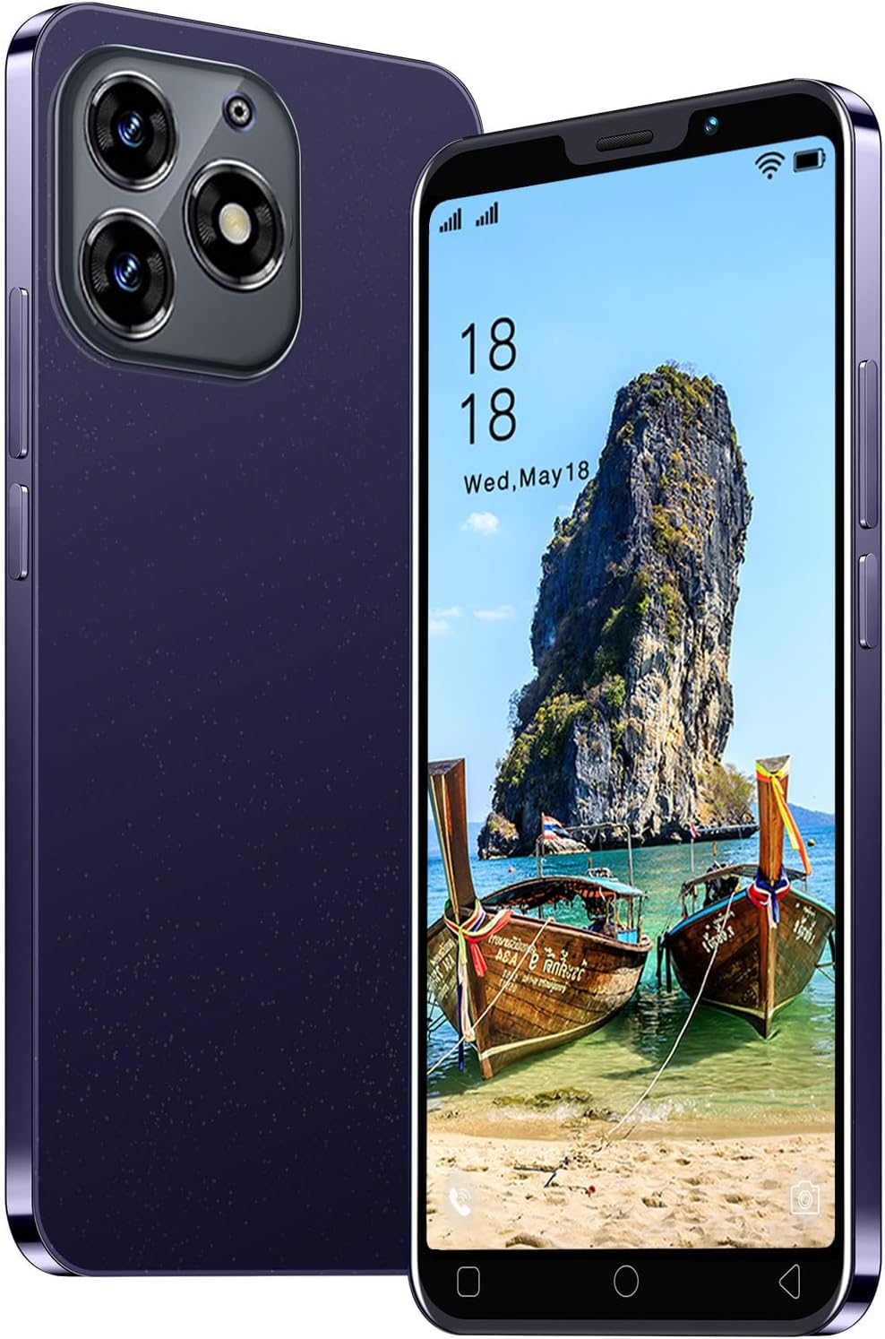 Cheap Mobile Phone, 5.0” Dual SIM Dual Camera, Android 9.0, 16GB ROM (Extension to 128GB), Support WIFI/Bluetooth/Mobile Phones Face ID (MT15P-Black)