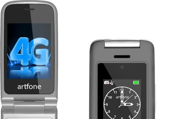 artfone G6 4G Flip Phone for Seniors, Unlocked with Dual Screen, Time Signal, Quick Select, Basic Mobile Phones with Big Buttons, SOS Button, USB-C and Charging Dock