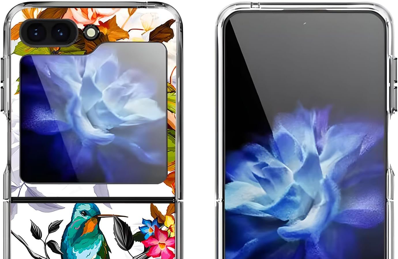 Samsung Galaxy Z Flip 6 Case, Hummingbird Flower Bird Anti-Scratch Solid Protective Shockproof Phone Cover Case for Samsung Galaxy Z Flip 6