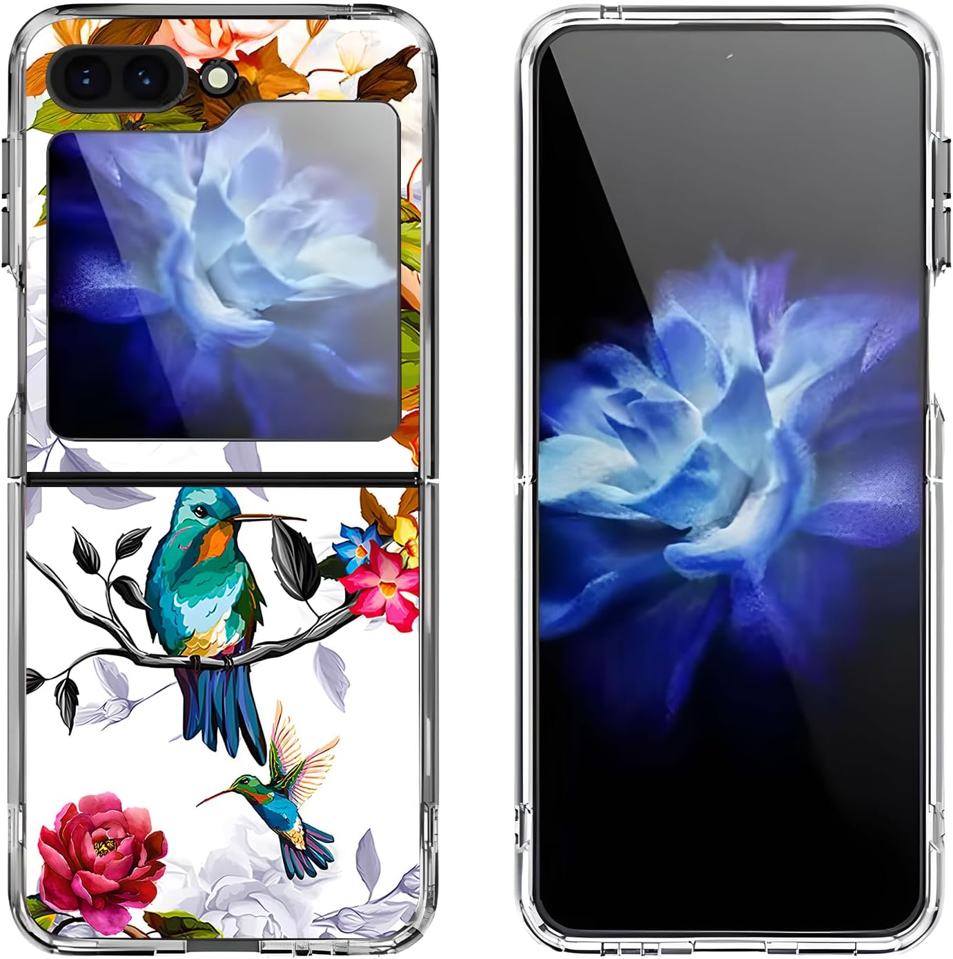 Samsung Galaxy Z Flip 6 Case, Hummingbird Flower Bird Anti-Scratch Solid Protective Shockproof Phone Cover Case for Samsung Galaxy Z Flip 6