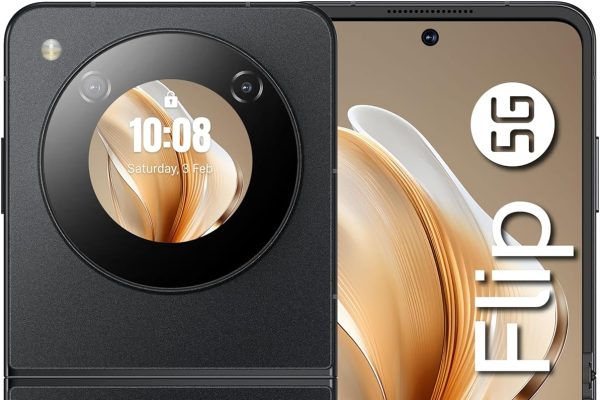 ZTE nubia Flip 5G Black – Android 13 Smartphone with 6.9″ AMOLED FHD+ Display, 8GB RAM 256GB ROM, 50MP Camera, Snapdragon 7 Gen 1, 4310mAh Battery, 33W Fast Charge, Foldable Display