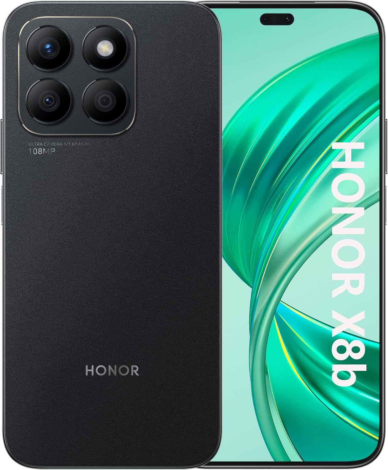 HONOR X8b Android 13 Dual SIM 4G NFC Smartphone 8GB RAM 256GB AMOLED FHD+ 6.7 Inch Display Phone with Qualcomm Snapdragon 680 108+50MP 4500mAh Midnight Black