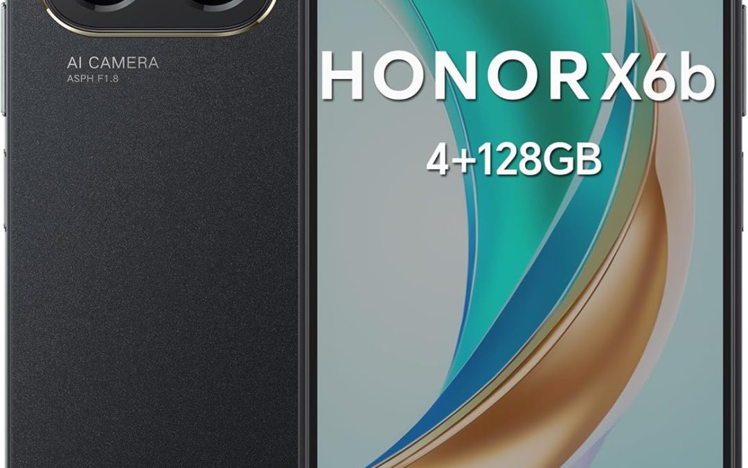 HONOR X6b Android 14 Dual SIM NFC Smartphone 5200mAh Battery 4GB RAM 128GB Phone with 6.56 Inch 90Hz Display, 50+2MP Camera, Octa-Core Mobile Phone Fingerprint, Midnight Black