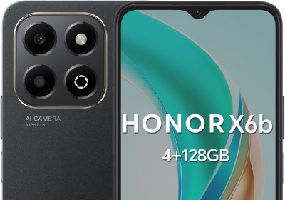 HONOR X6b Android 14 Dual SIM NFC Smartphone 5200mAh Battery 4GB RAM 128GB Phone with 6.56 Inch 90Hz Display, 50+2MP Camera, Octa-Core Mobile Phone Fingerprint, Midnight Black