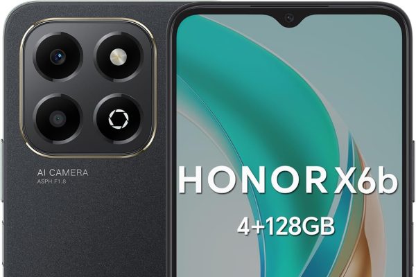 HONOR X6b Android 14 Dual SIM NFC Smartphone 5200mAh Battery 4GB RAM 128GB Phone with 6.56 Inch 90Hz Display, 50+2MP Camera, Octa-Core Mobile Phone Fingerprint, Midnight Black