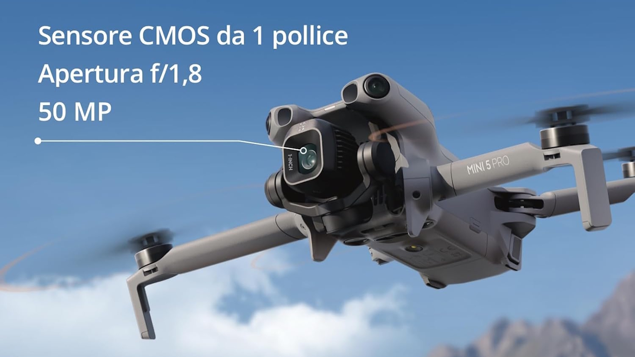 DJI Mini 5 Pro già in sconto su Amazon: sensore da 1'' e 4K/60 HDR a 707,19€