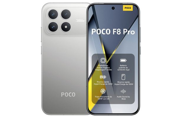 Xiaomi POCO F8 Pro, un top di gamma a 549€: Snapdragon 8, 12GB/512GB, teleobiettivo, audio Bose e super batteria