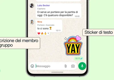 Gruppi Whatsapp, arrivano gli sticker con testo e le descrizioni