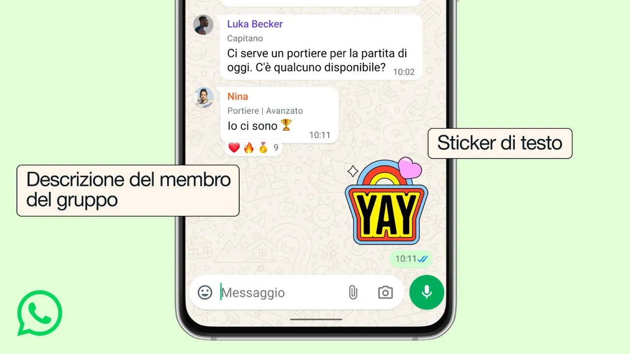 Gruppi Whatsapp, arrivano gli sticker con testo e le descrizioni