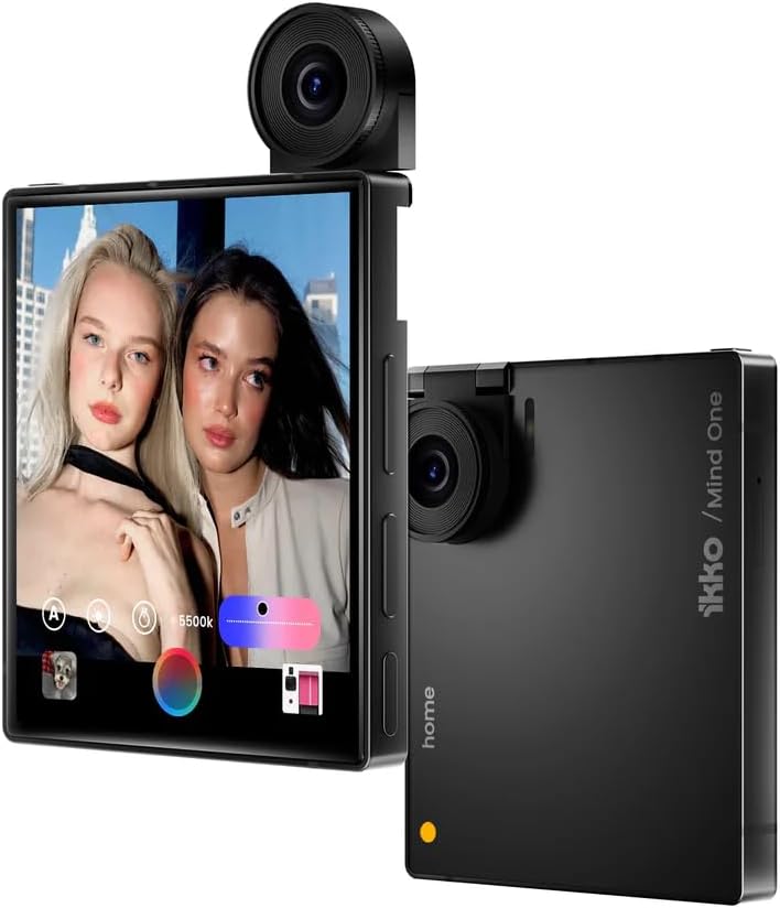 IKKO MindOne Pro AI Smartphone, AMOLED 4 Inch Display, Dual OS Android 15, Sapphire Glass, 50MP Camera with OIS, 8GB RAM, 256GB, Global Connectivity, Black