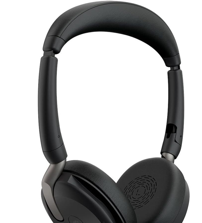 Jabra Evolve 2 65 Flex Wireless Bluetooth Stereo Headphones, Jabra ClearVoice Noise Cancelling Technology and ANC Hybrid Certified for MS Teams Black