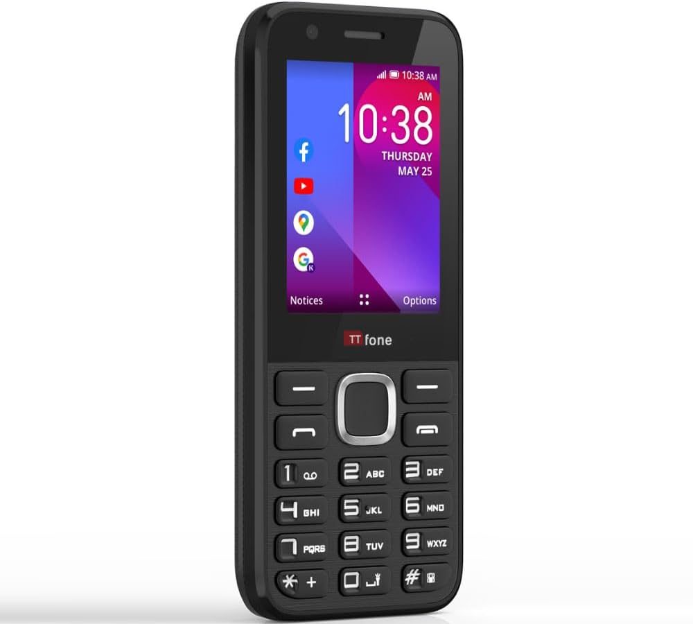 TTfone TT240 Simple and Easy to Use Mobile Phone – Smartphone with 3G KaiOSS Functionality in Black