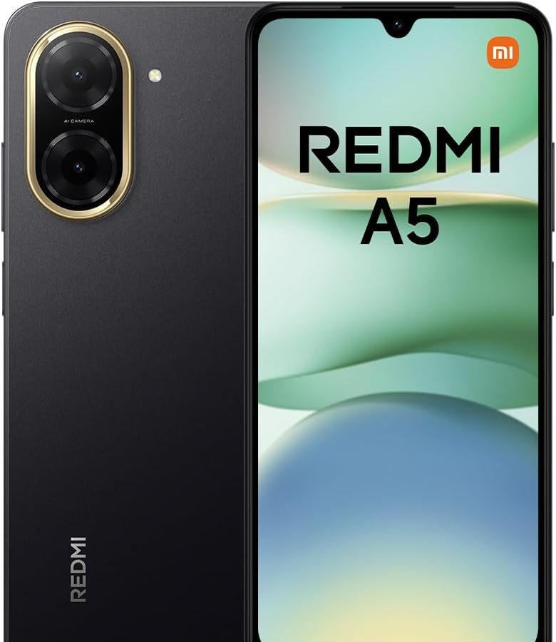 Xiaomi Redmi A5 Smartphone – 4GB+128GB, 6.5 inch HD+ Display, 5000mAh Battery, Android 13 Go Edition, Dual SIM – Black
