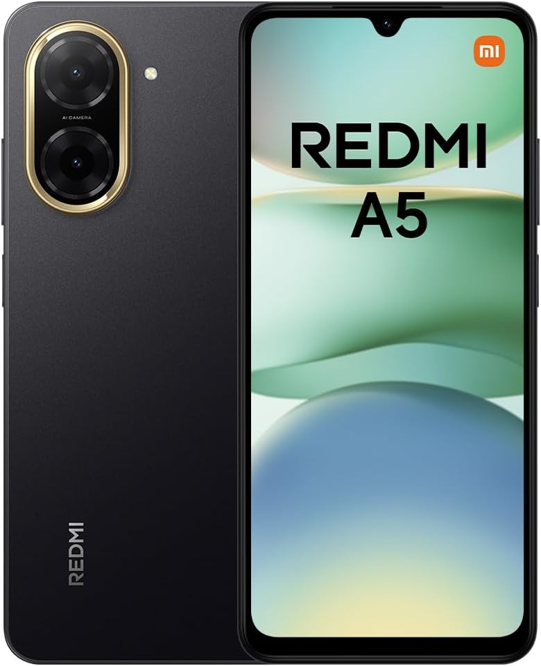 Xiaomi Redmi A5 Smartphone – 4GB+128GB, 6.5 inch HD+ Display, 5000mAh Battery, Android 13 Go Edition, Dual SIM – Black