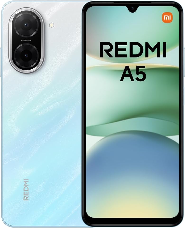 Xiaomi Redmi A5-4GB+128GB Smartphone, 6.5 inch HD+ Display, 5000mAh Battery, Android 13 Go Edition, Dual SIM – Blue