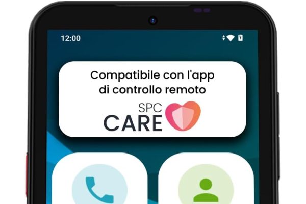 SPC Zeus 2 + Case | Elderly Smartphone Compatible with App Management and Remote Location | Easy Mode, Physical Buttons, XXL Icons | 5 Inch, Dual Cam, 64 GB | Charging Base, SOS Button