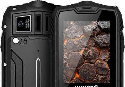Hammer H Rock LTE Rugged Phone without Contract, 3000mAh, 64 GB, 2.4 Inch IPS Display, Large Keys, SOS Button, Flashlight, FM Radio, Bluetooth, USB-C, Dual SIM, IP68/MIL-STD-810H, Black