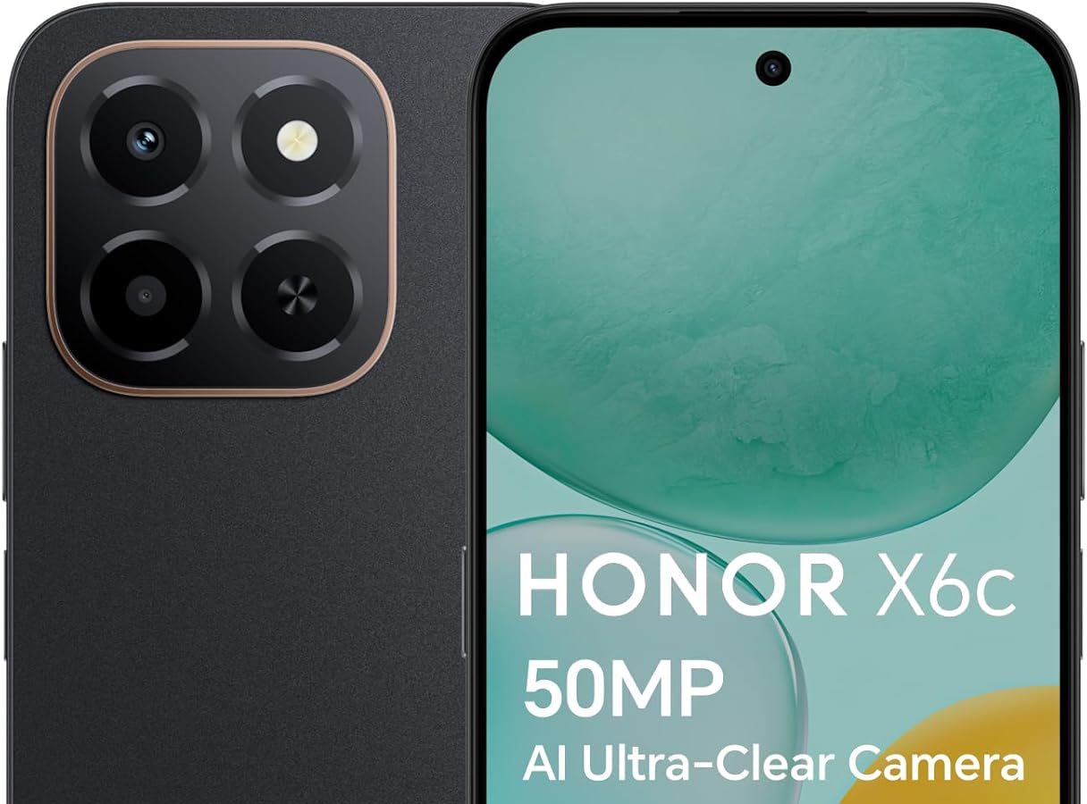 HONOR X6c Unlocked Mobile Phones – 6.61″ Comfort Eyepiece Screen 120Hz 6+128GB 5300mAh Long Battery Life 50MP AI Camera Drop Resistance