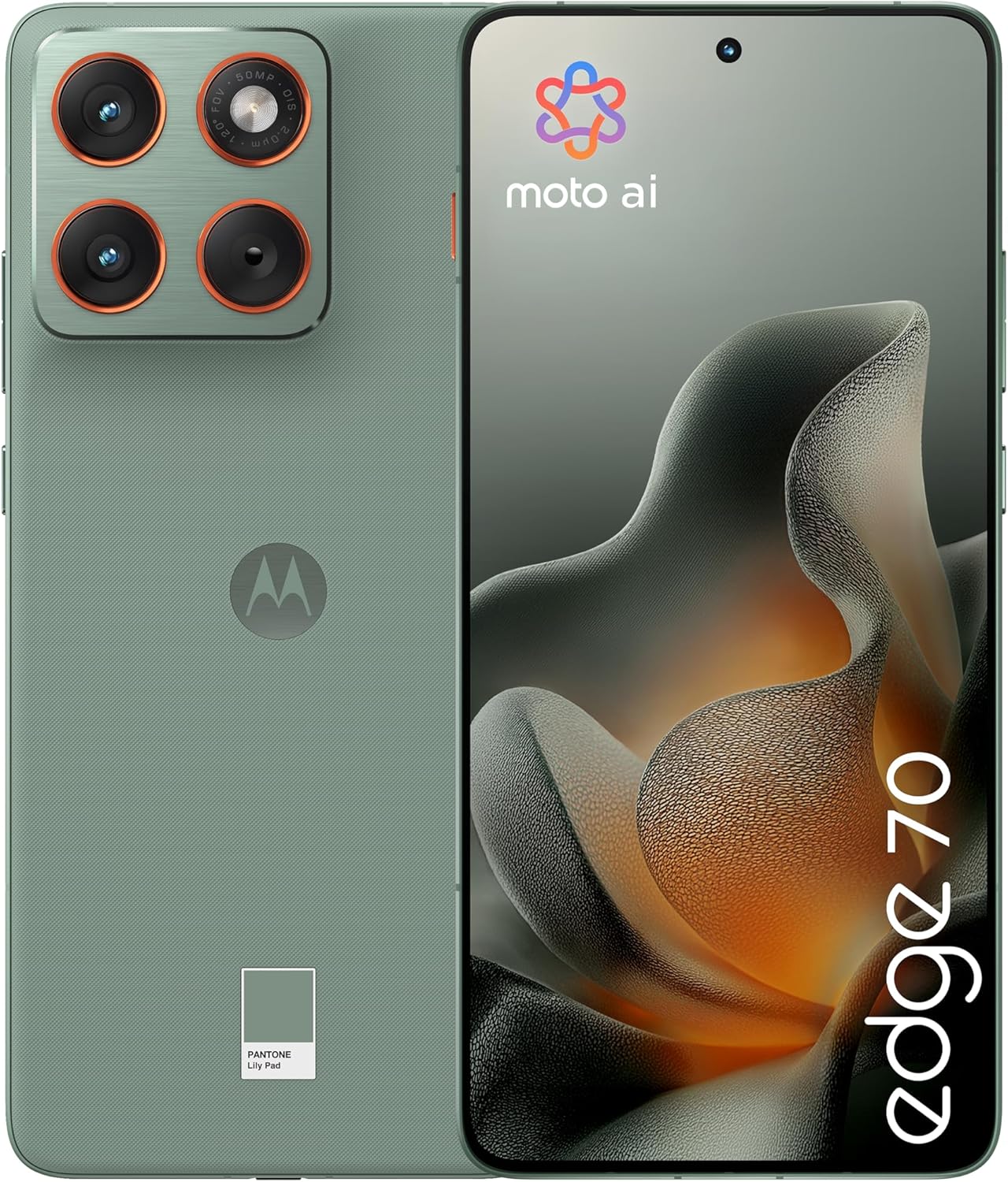 Motorola Edge 70 with Moto AI (12/512GB, Triple Camera 50MP + Flicker Sensor, Selfie 50MP, Ultra Slim 6mm, 4800mAh Silicon-Carbon, Display 6.67″ Super HD 120Hz, Pantone Lily Pad
