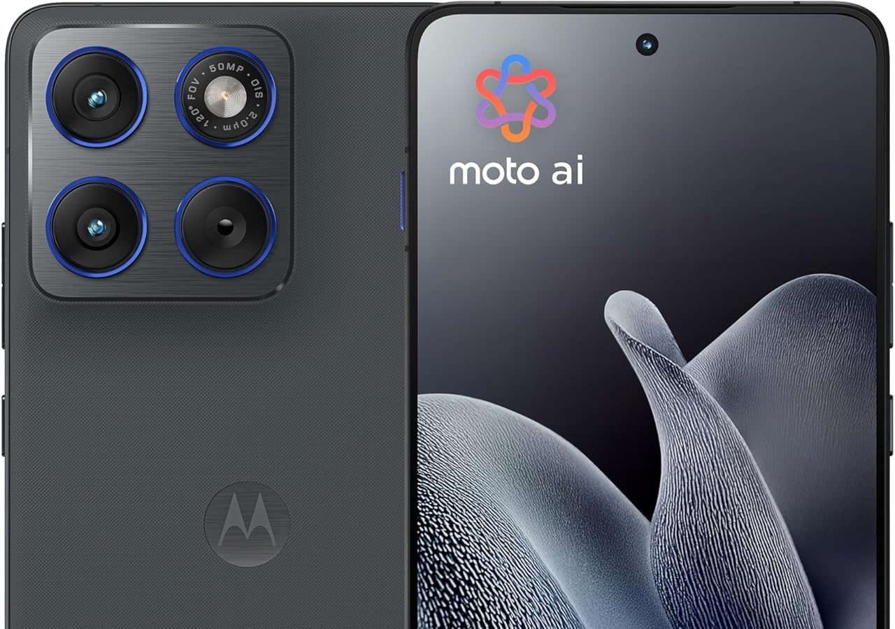 Motorola Edge 70 with Moto AI (12/512GB, Triple Camera 50MP + Flicker Sensor, Selfie 50MP, Ultra Slim 6 mm, 4800 mAh Silicon-Carbon, Display 6.67 Inches Super HD 120Hz, Pantone Gadget Grey